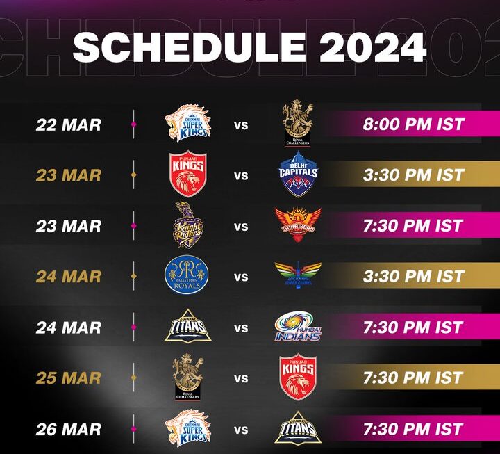 IPL के 17वें सीजन के शेड्यूल की घोषणा, पहले 15 दिन में होंगे 21 मैच, देखें- कार्यक्रम