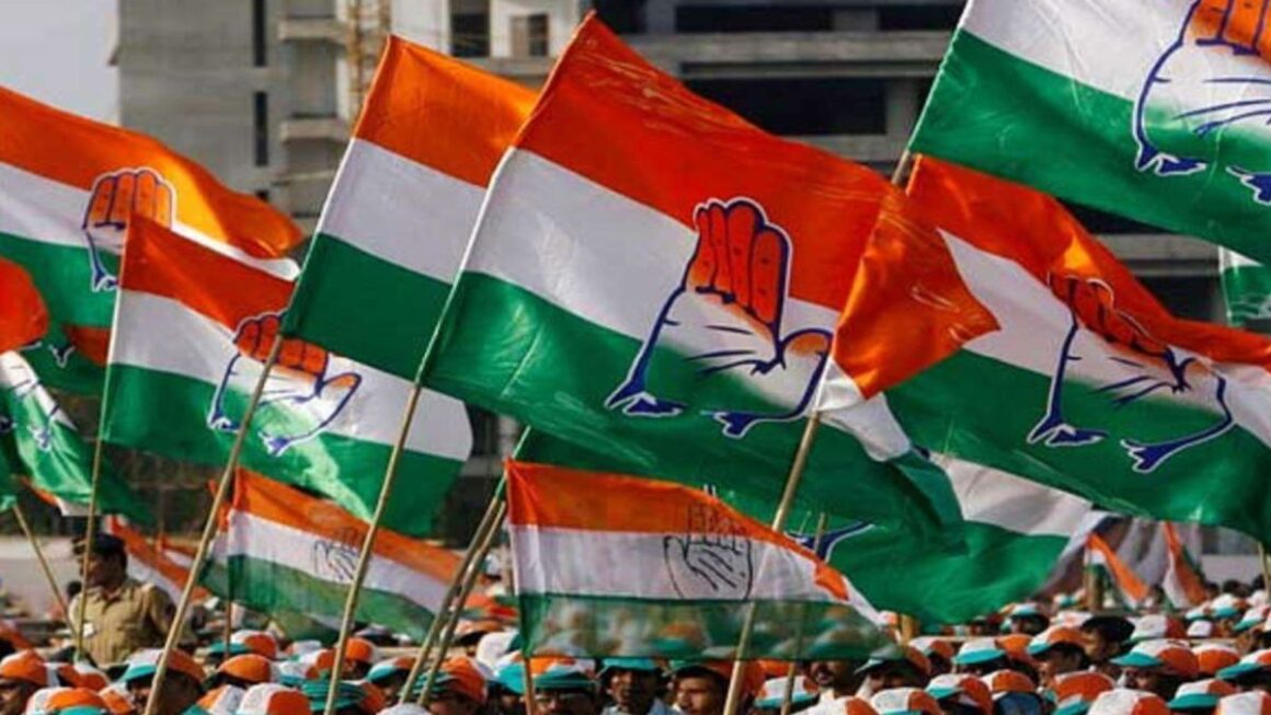 मलिन बस्तियों को हटाये जाने के विरोध में कांग्रेसियों ने नगर निगम में किया प्रदर्शन 