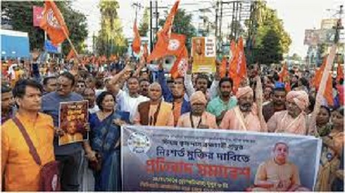 Increasing atrocities on Hindus in Bangladesh, RSS demands release of Chinmay Krishna Das