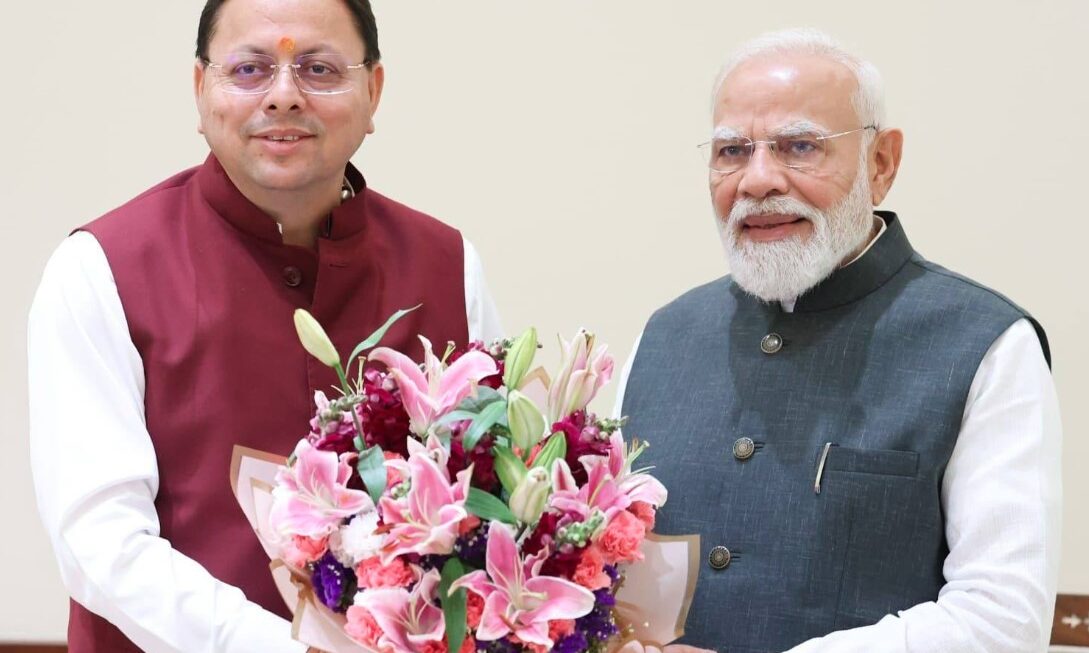 मुख्यमंत्री धामी ने प्रधानमंत्री मोदी से की शिष्टाचार भेंट