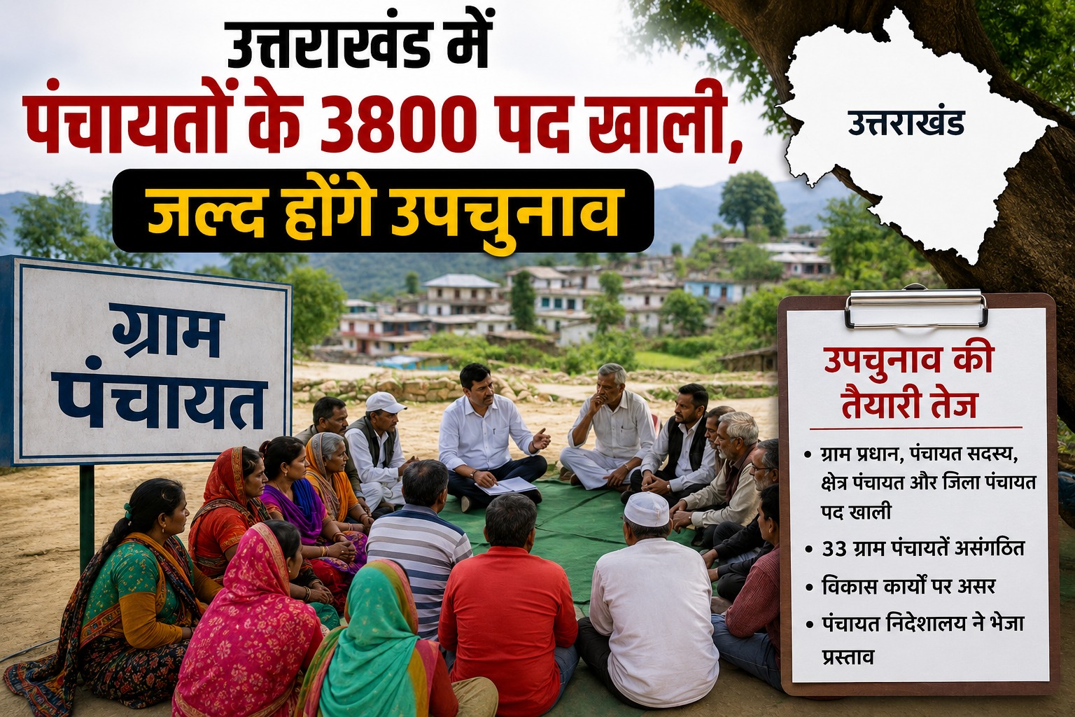 उत्तराखंड में पंचायतों के 3800 पद खाली, जल्द होंगे उपचुनाव