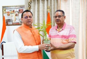मुख्यमंत्री पुष्कर सिंह धामी से मिले कृषि मंत्री गणेश जोशी, मसूरी क्षेत्र के विकास कार्यो पर की चर्चा