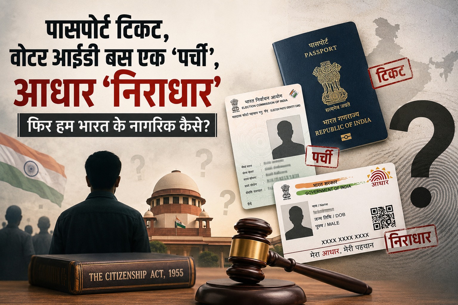 नागरिकता का सवाल: जब पासपोर्ट, वोटर आईडी और आधार भी अंतिम प्रमाण नहीं, तो भारतीय नागरिक होने की पहचान क्या है?