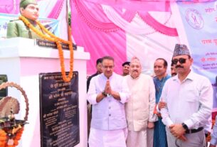 सैनिक कल्याण मंत्री गणेश जोशी ने किया अमर शहीद कैप्टन दल बहादुर थापा की प्रतिमा का अनावरण
