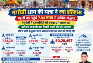 गंगोत्री धाम की यात्रा ने रचा इतिहास,पहली बार पहुंचे 7.84 लाख से अधिक श्रद्धालु