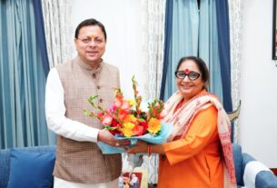 मुख्यमंत्री धामी से विधानसभा अध्यक्ष ऋतु खण्डूडी भूषण ने की भेंट
